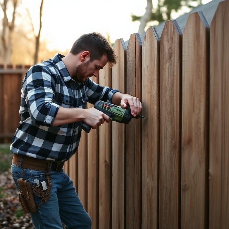 Repair a backyard fence